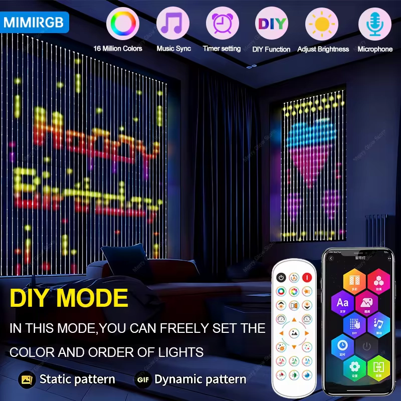 🌈 Smart LED Curtain Lights – Transform Your Space With Color